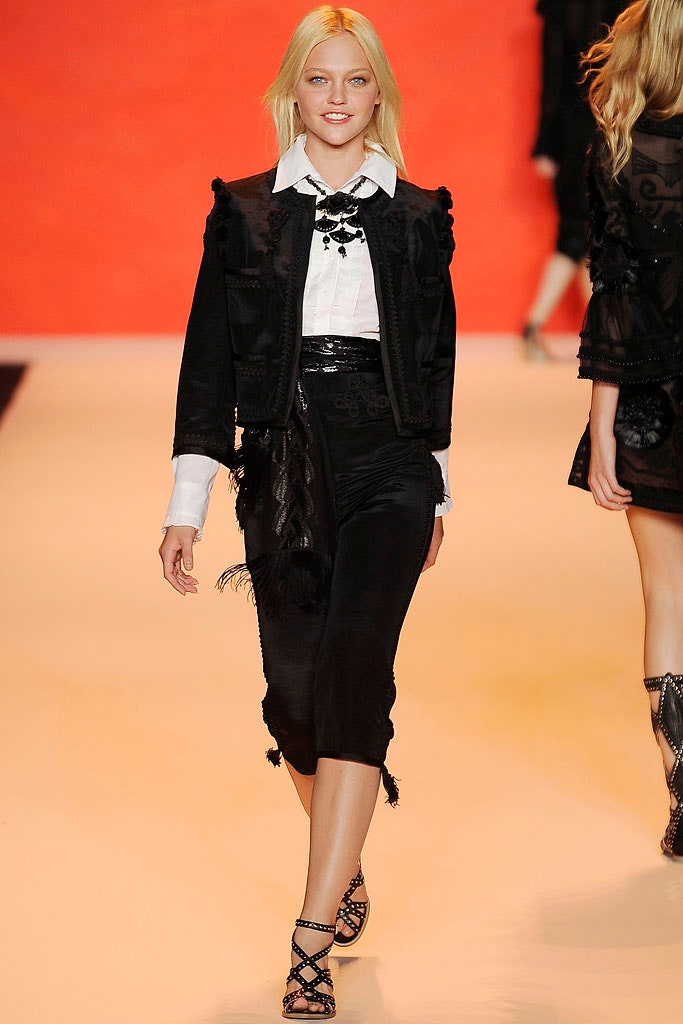 black silk fitted jacket and blouse