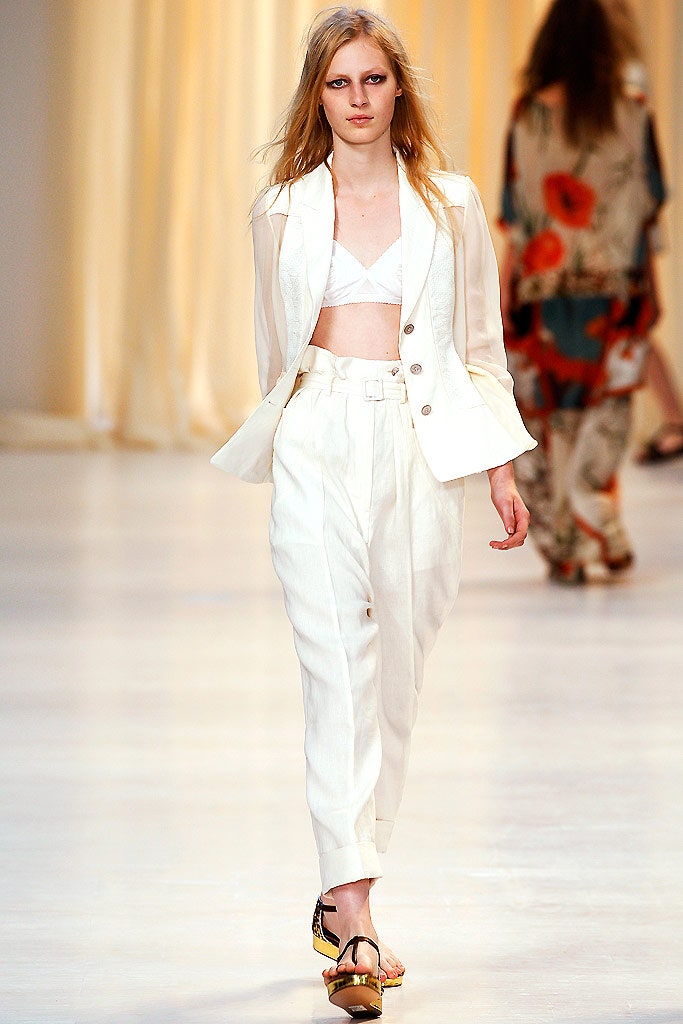white tailored blazer and pants