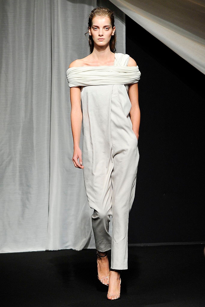 white off-shoulder fitted jumpsuit