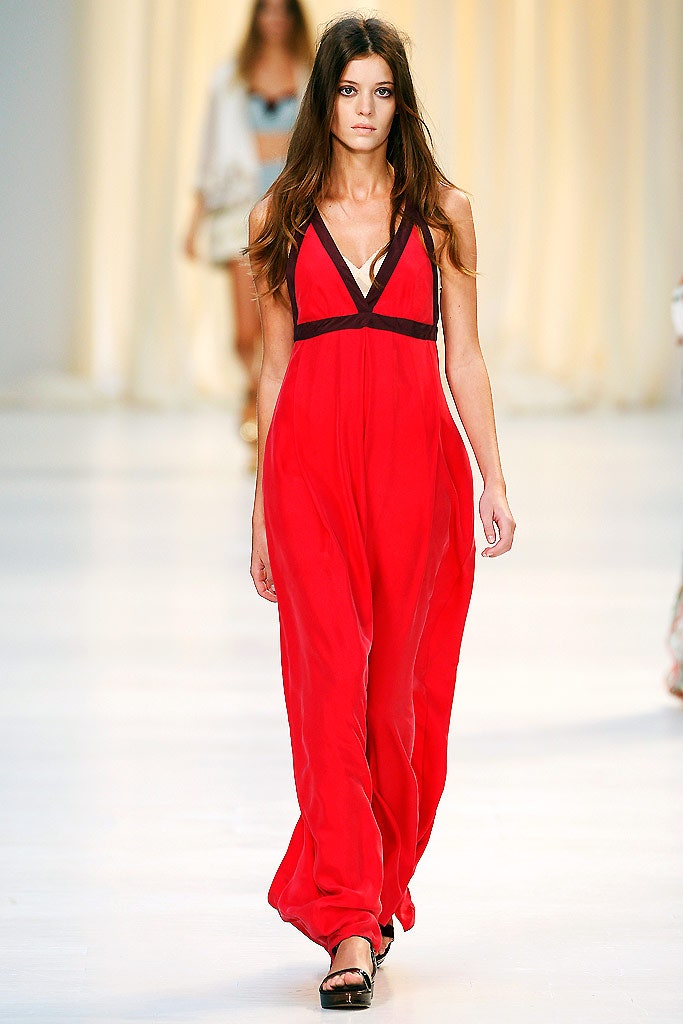 red silk sleeveless dress