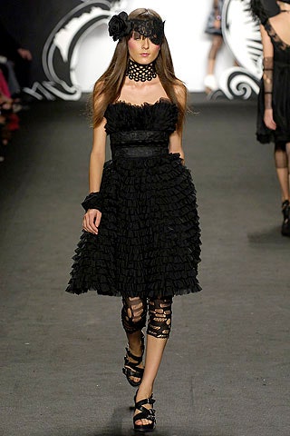 black ruffled mini dress