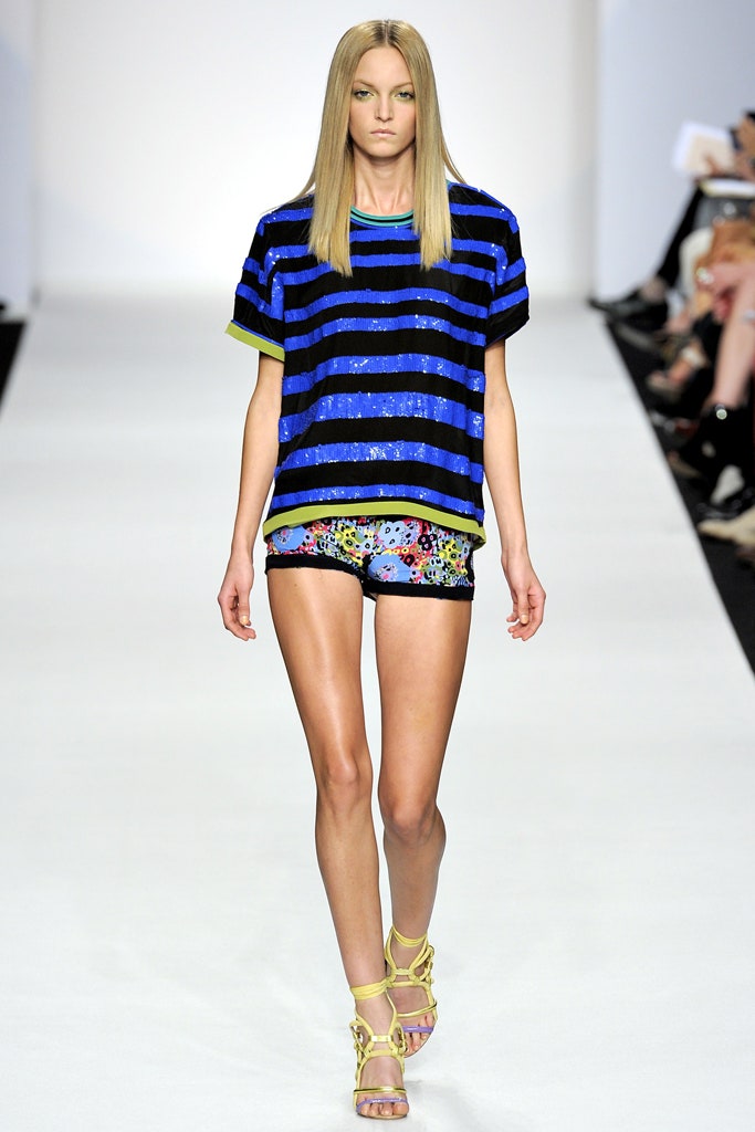 multi cotton fitted flared short shorts