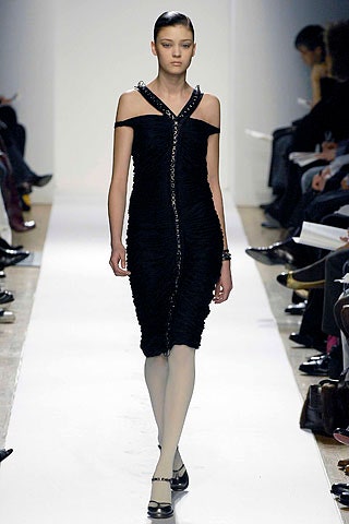 black silk off-shoulder dress