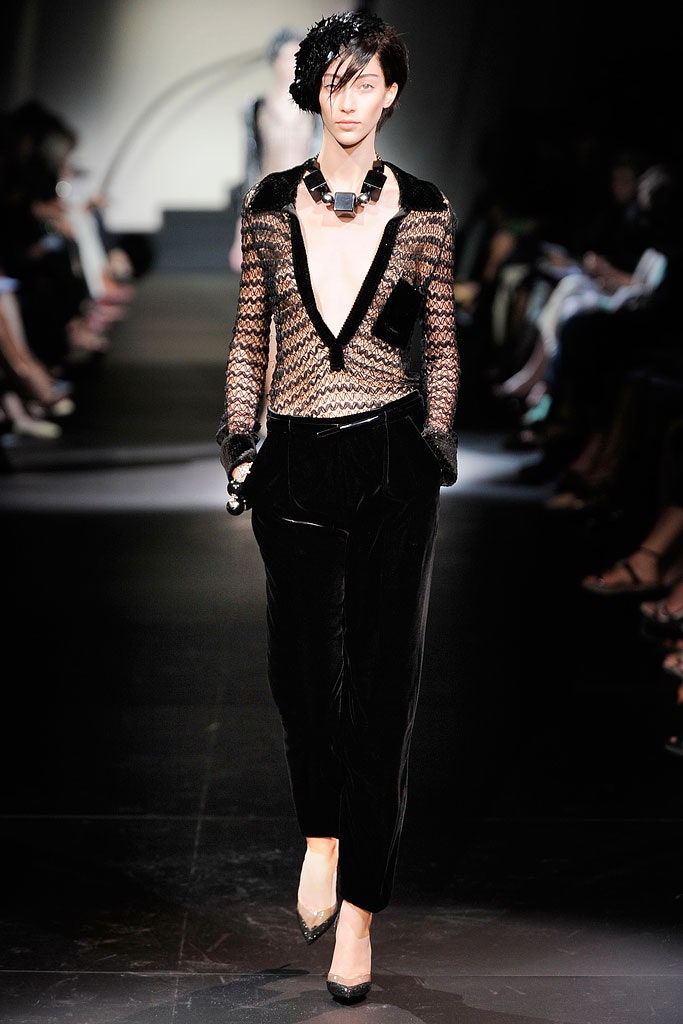black lace blazer with velvet pants
