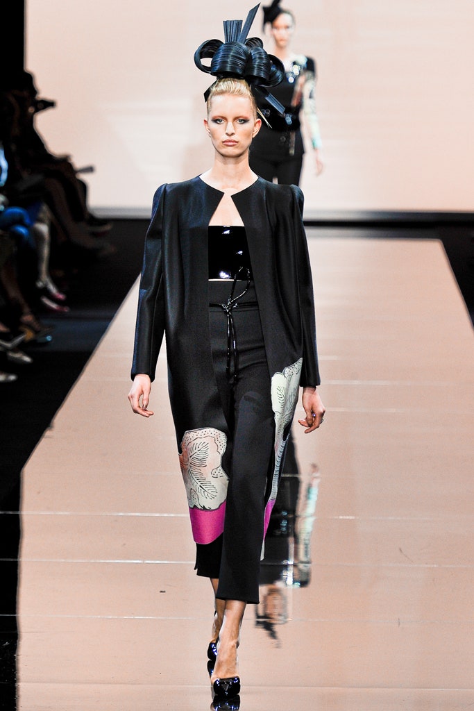black silk fitted coat and pants