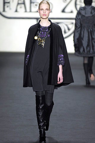 black wool cape gray dress