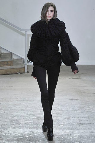 black wool long-sleeve high-neck fitted textured sweater