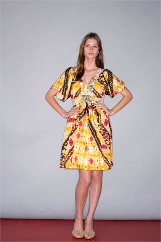 relaxed yellow printed dress