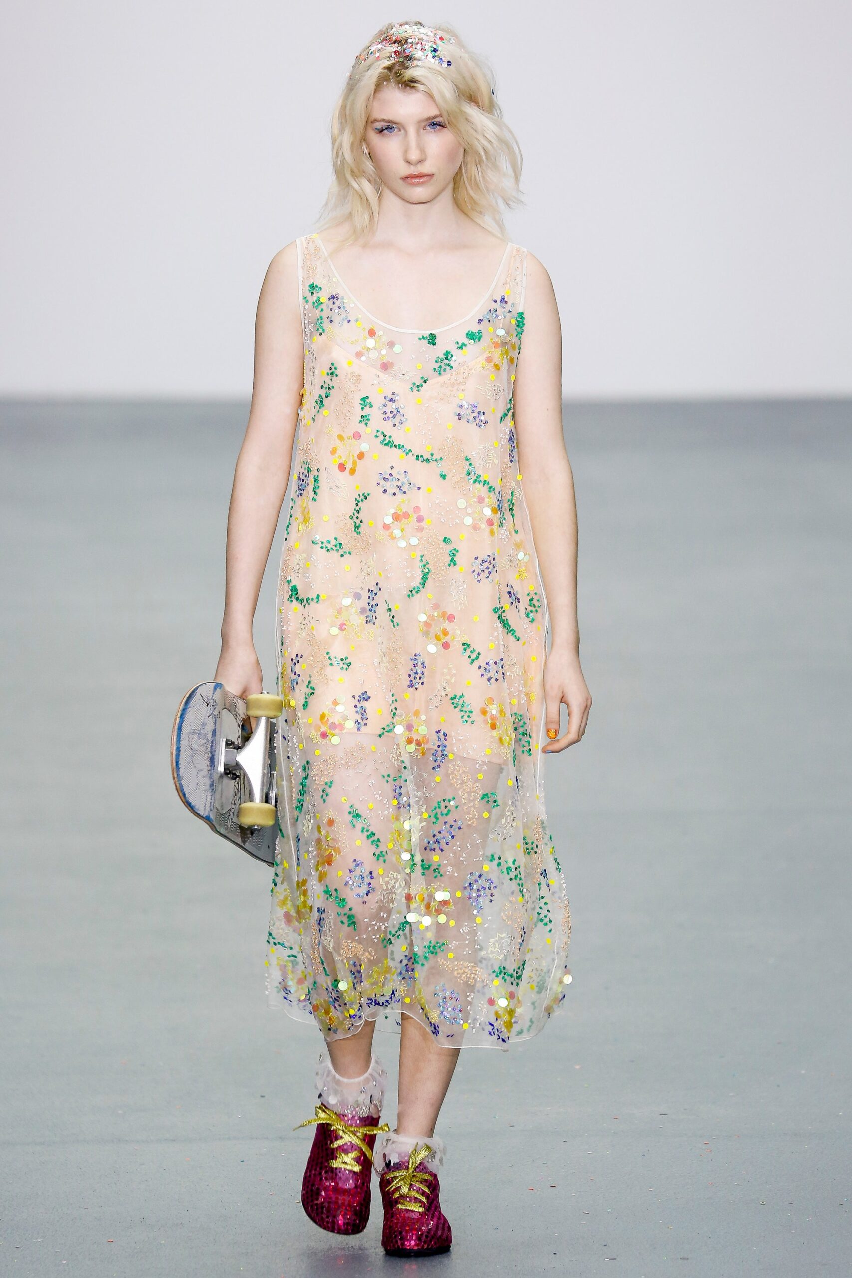 sheer embroidered midi dress