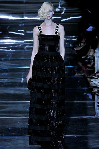 black silk sleeveless gown