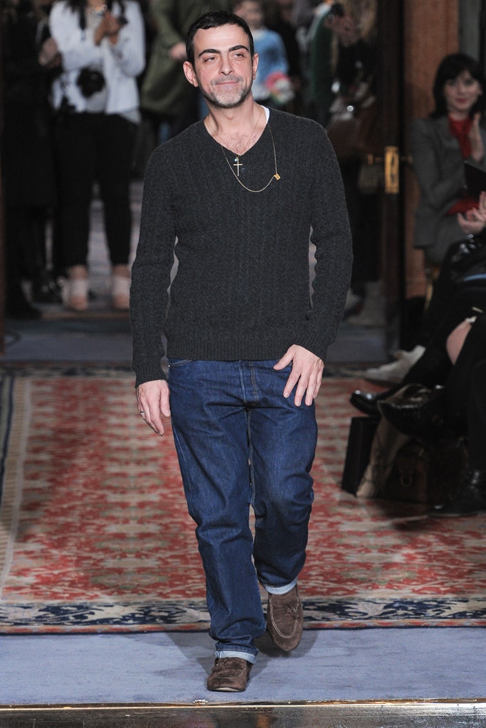 blue denim relaxed straight-leg jeans