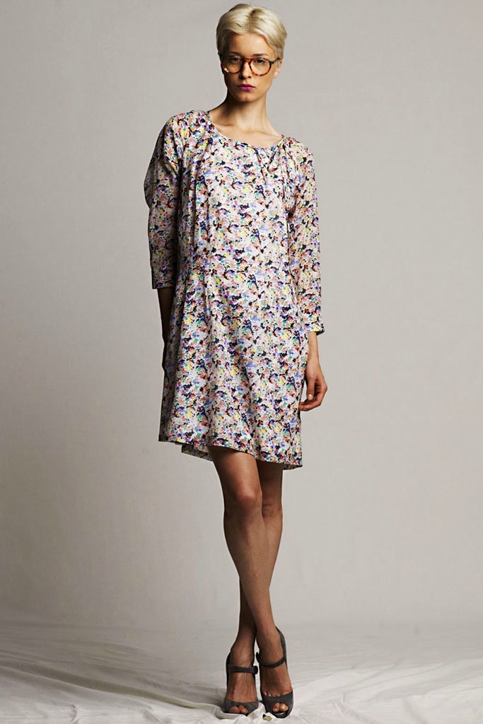 multi-colored relaxed mini dress