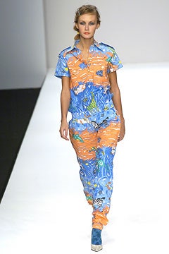 blue and orange printed jumpsuit