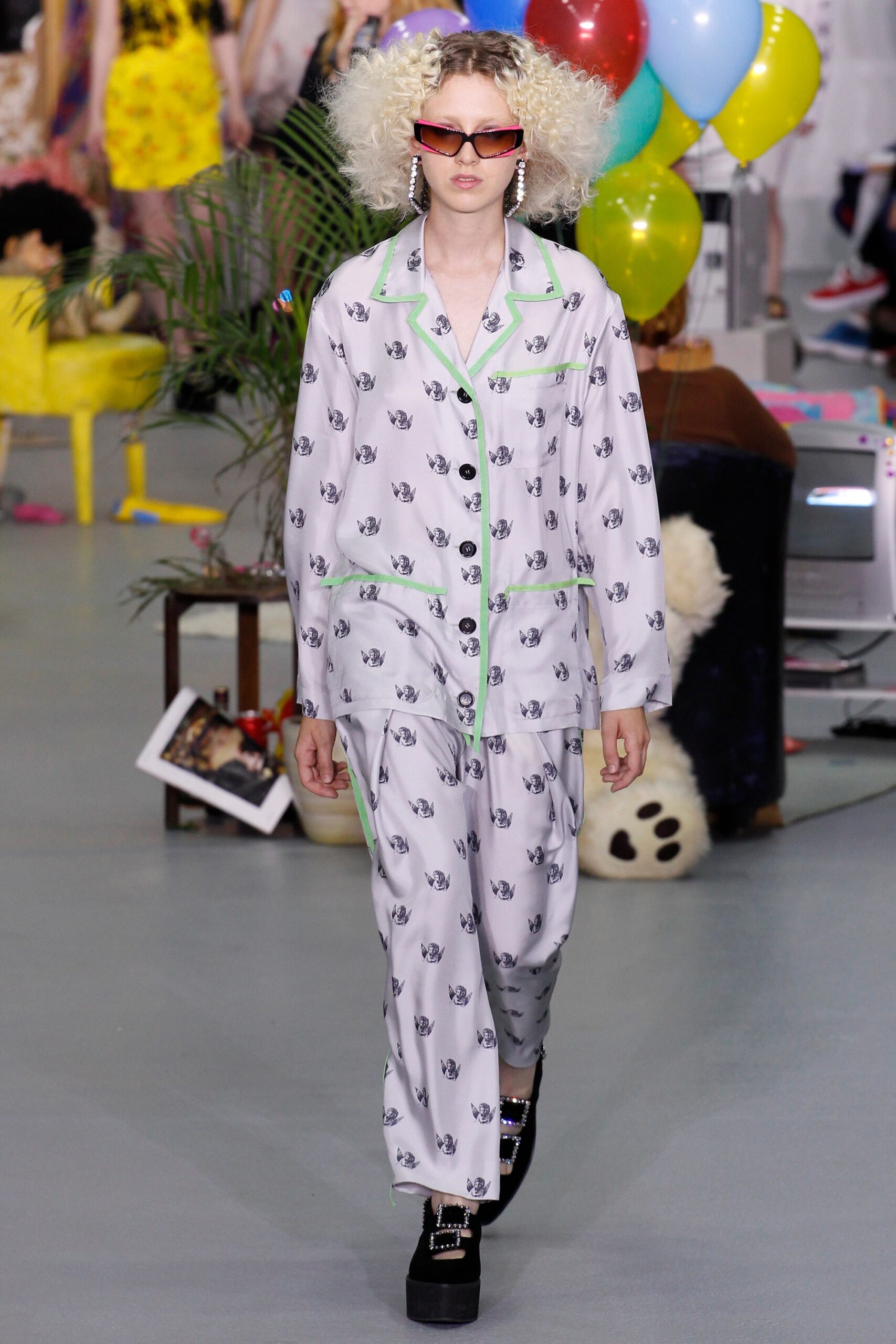 relaxed white printed shirt and pants