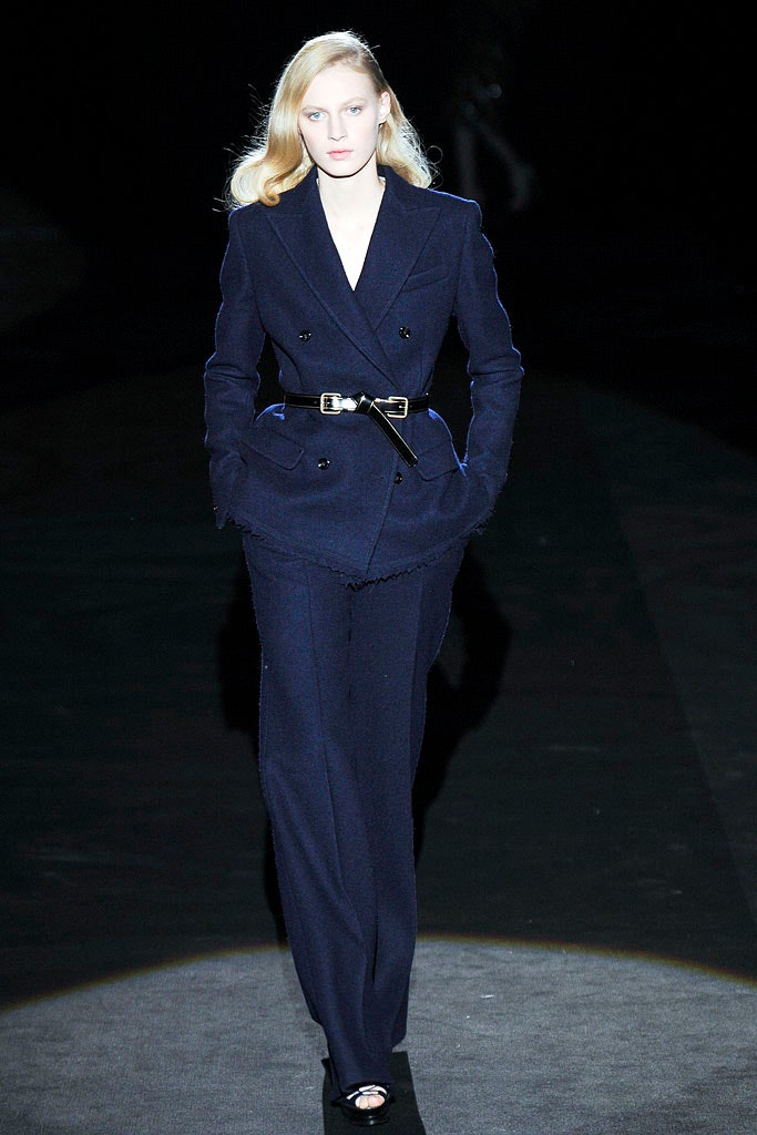 blue tailored wool suit