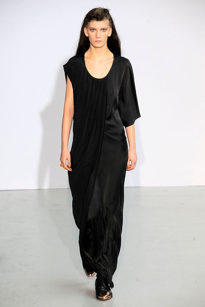 black silk sleeveless dress