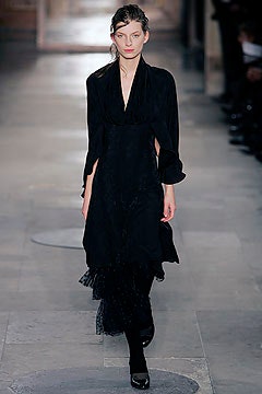 black silk long-sleeve dress