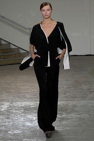 black and white silk jumpsuit