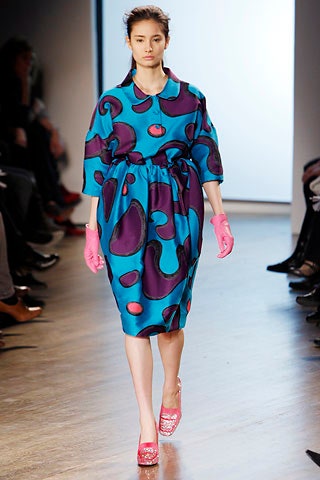 blue and purple printed midi dress