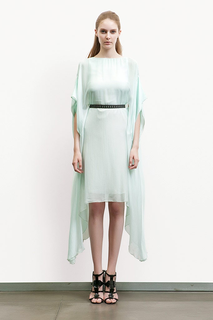 mint silk relaxed dress