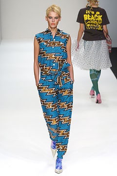 blue printed sleeveless jumpsuit