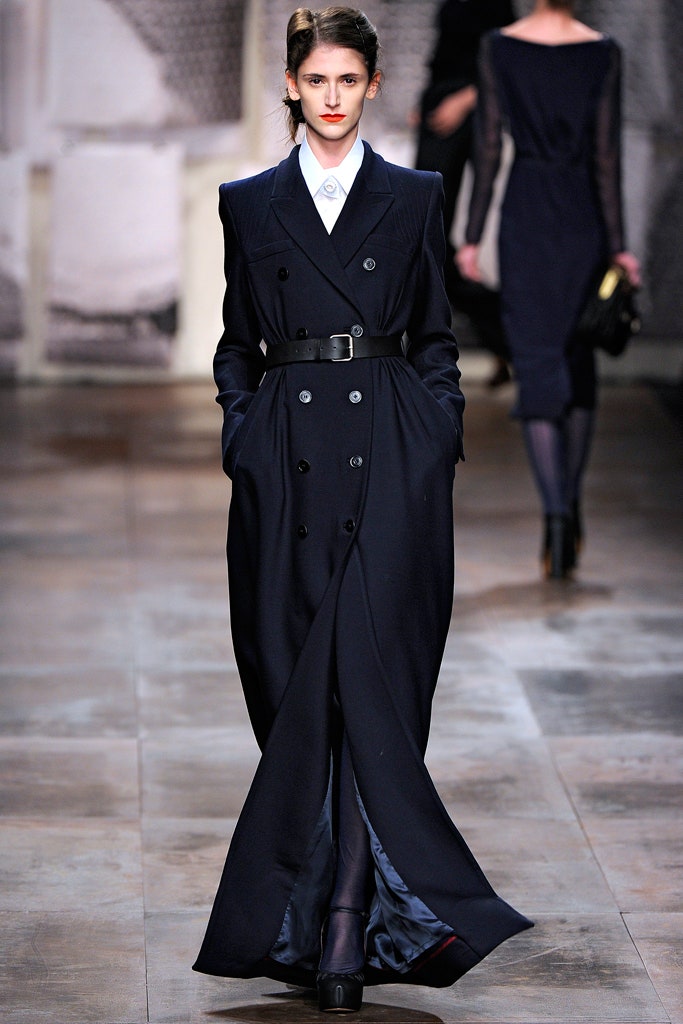 black tailored wool coat