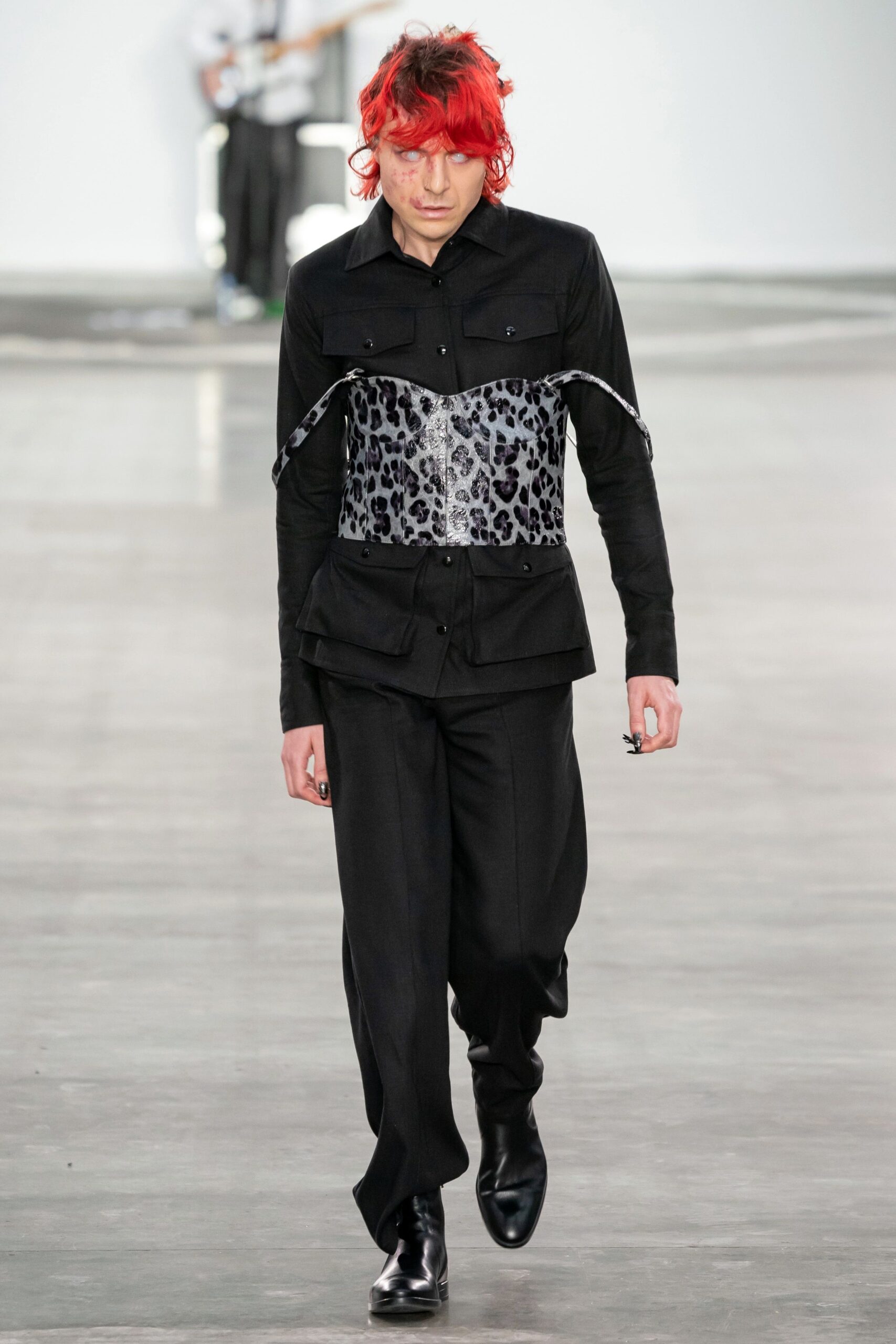 black fitted shirt with corset