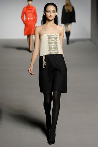 black and beige sleeveless dress