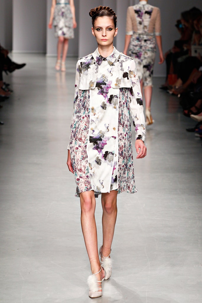 floral midi dress with long sleeves