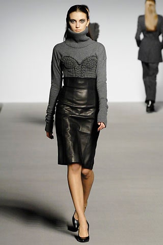 gray wool long-sleeve turtleneck fitted embroidered top