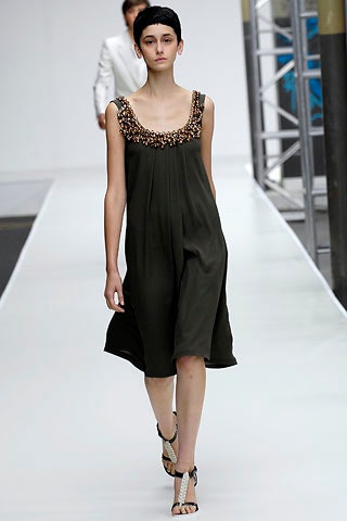 green silk sleeveless dress
