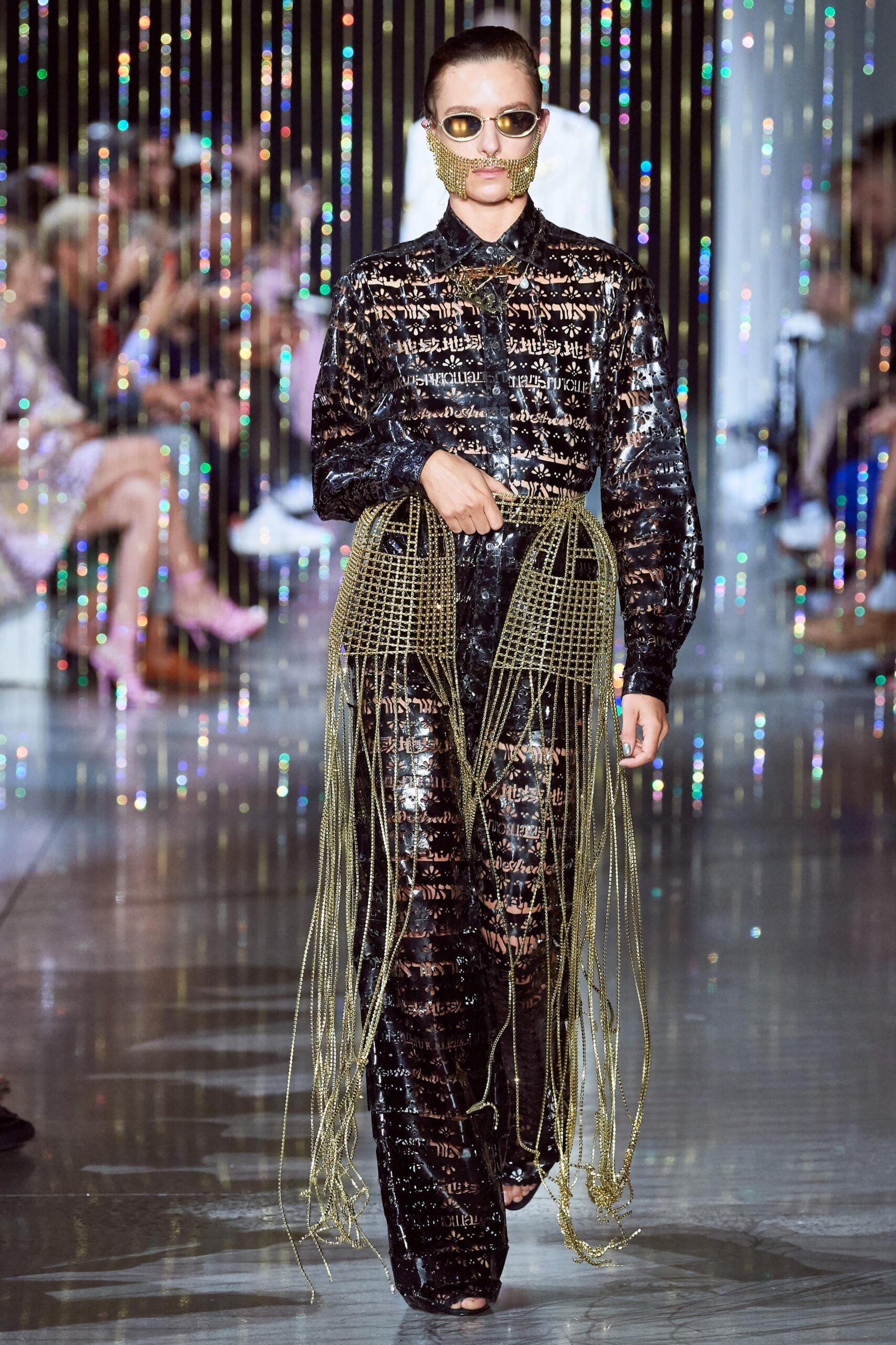 black and gold metallic jumpsuit