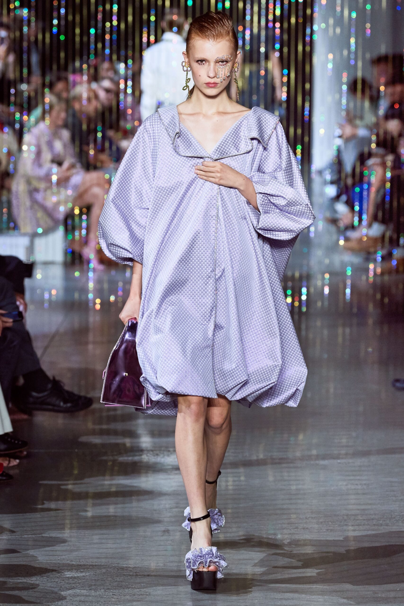 purple silk relaxed mini dress
