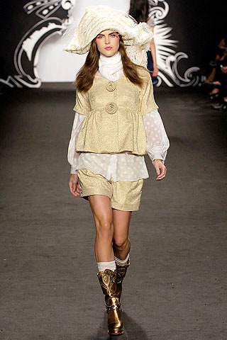 gold pleated top and shorts