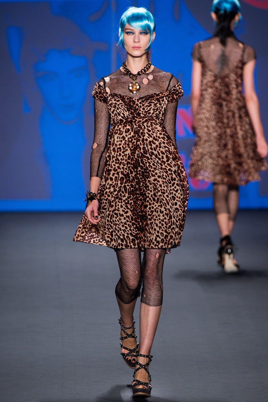 brown animal-print mini dress