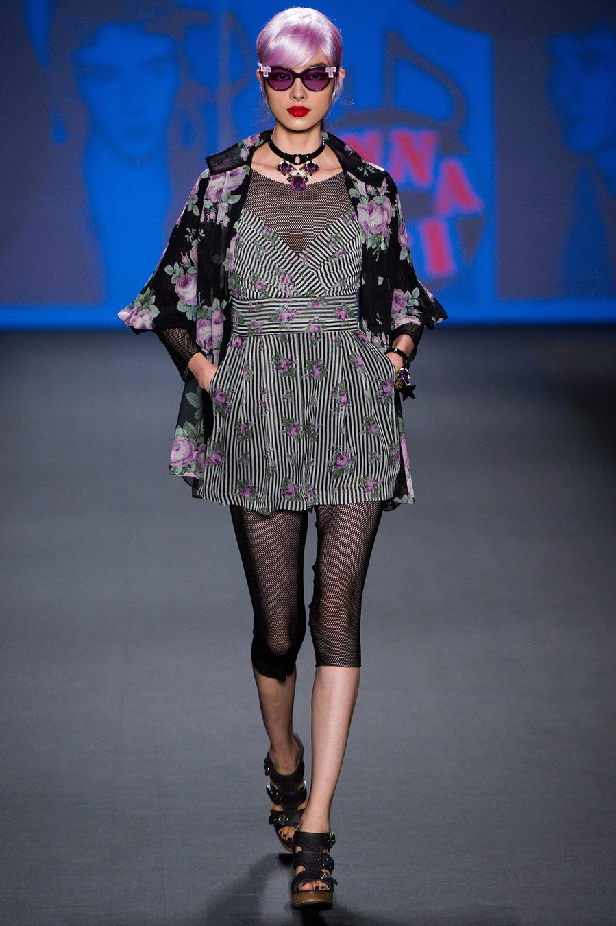 black mini dress with floral jacket