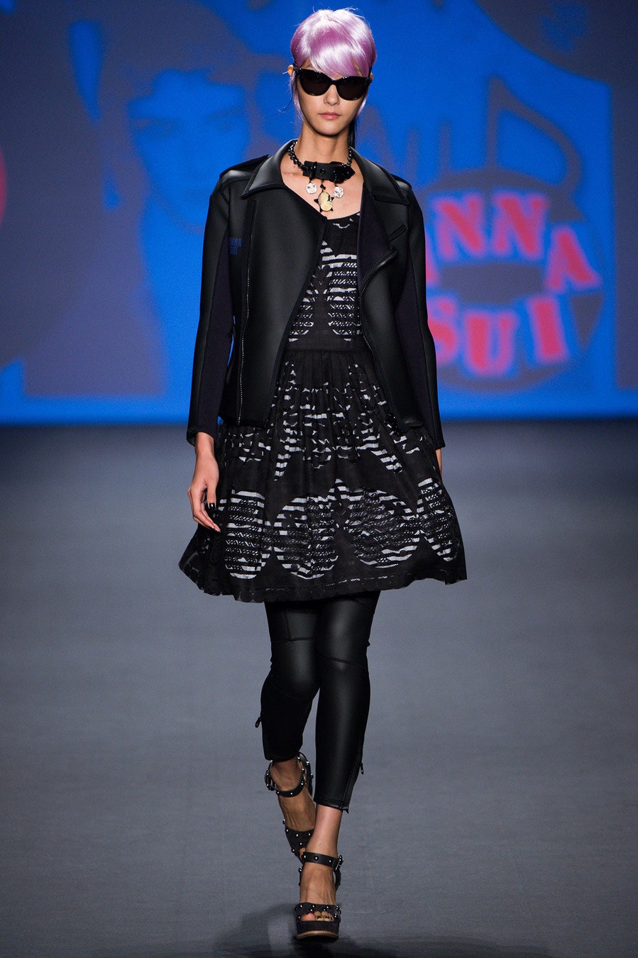 black leather jacket and dress