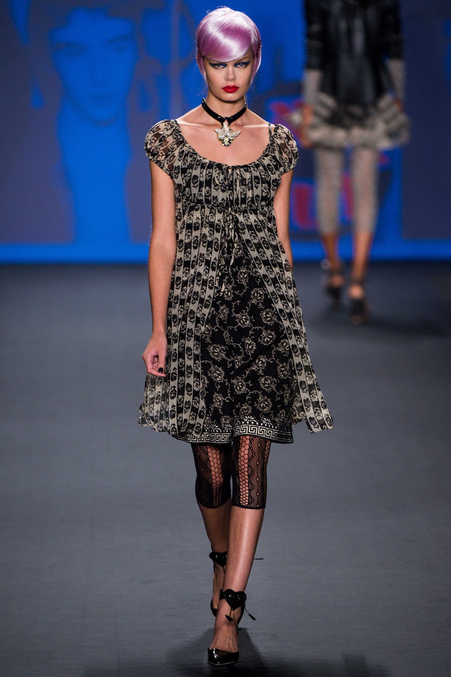 black and beige printed dress