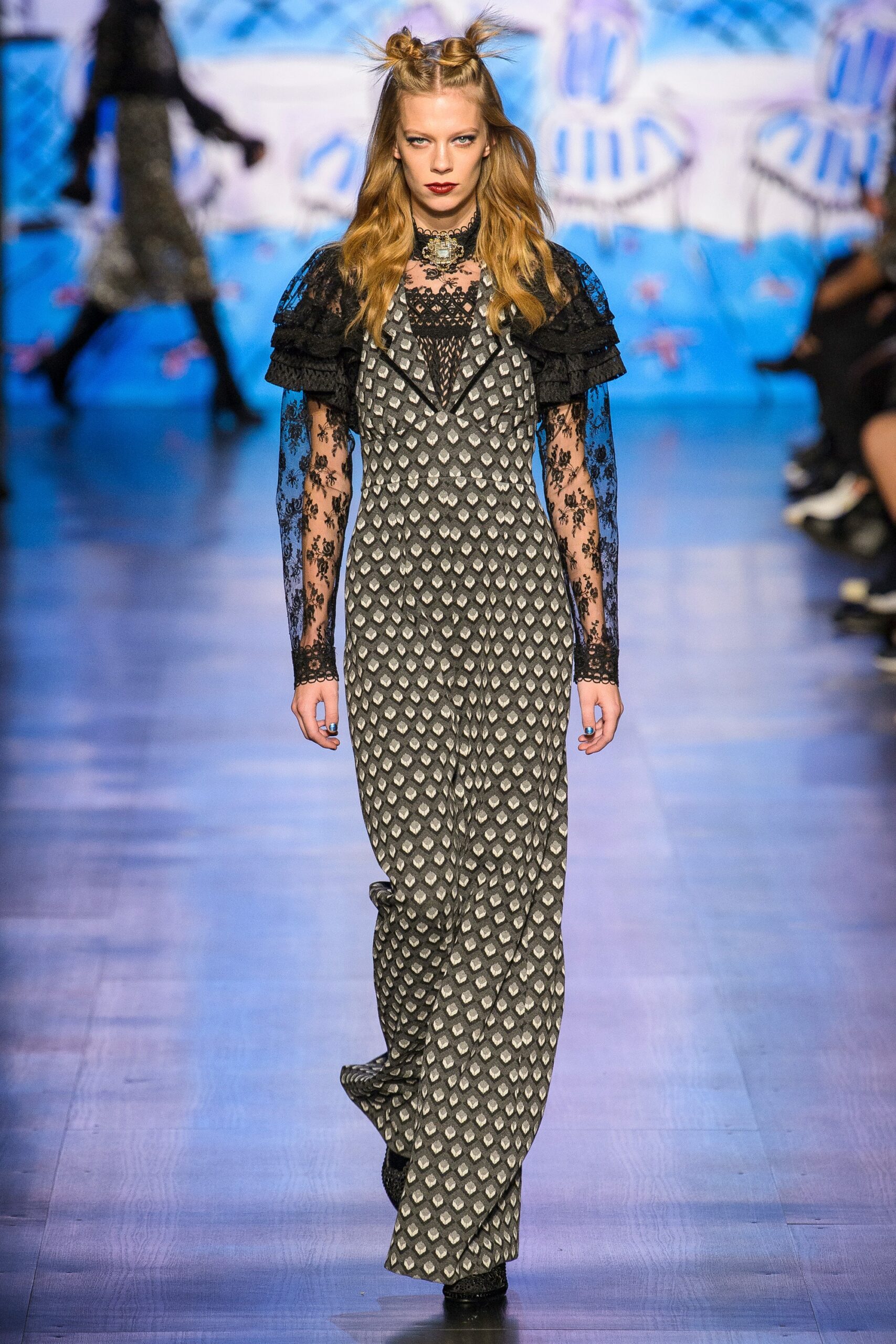 black and white printed jumpsuit