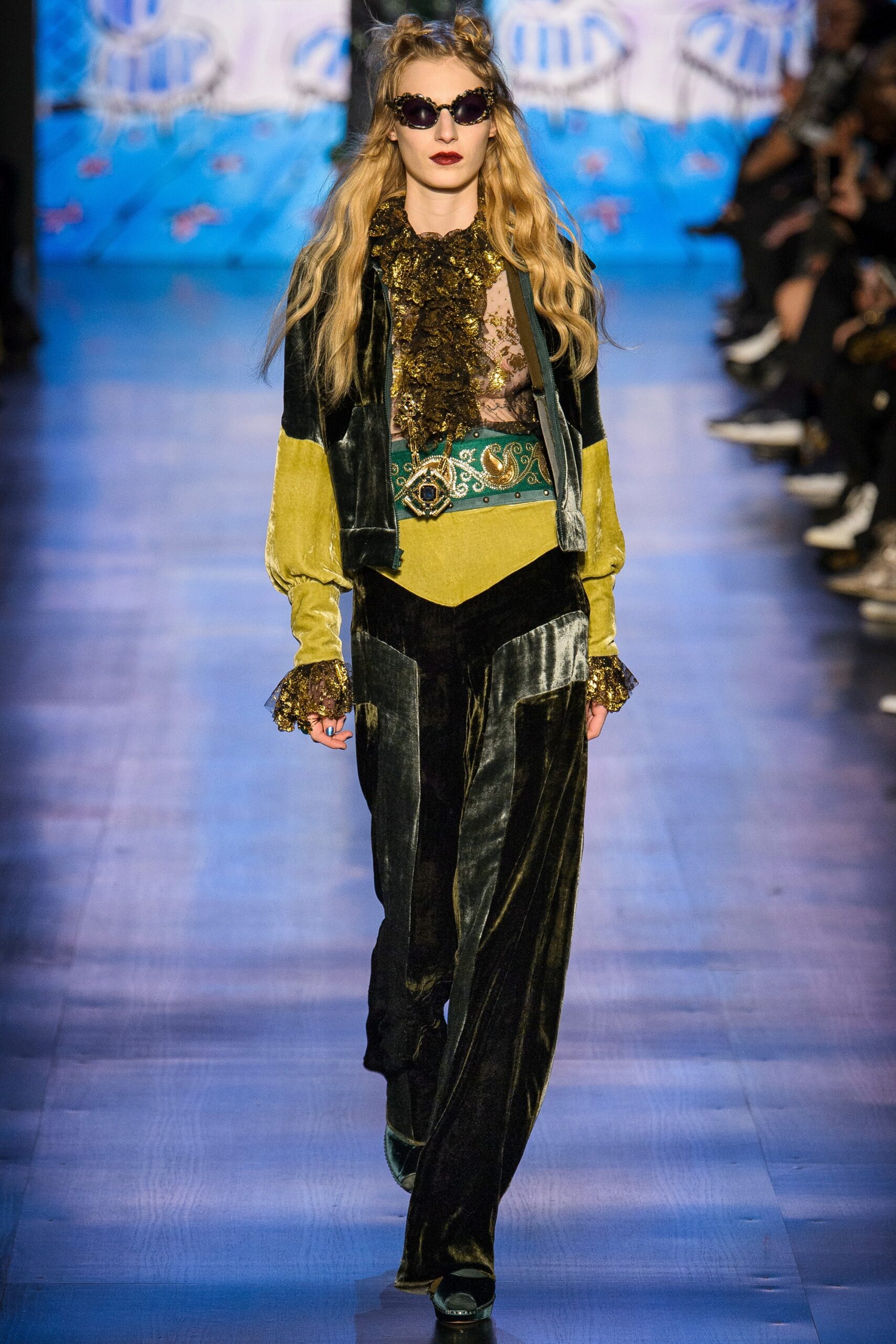 black and green velvet outfit