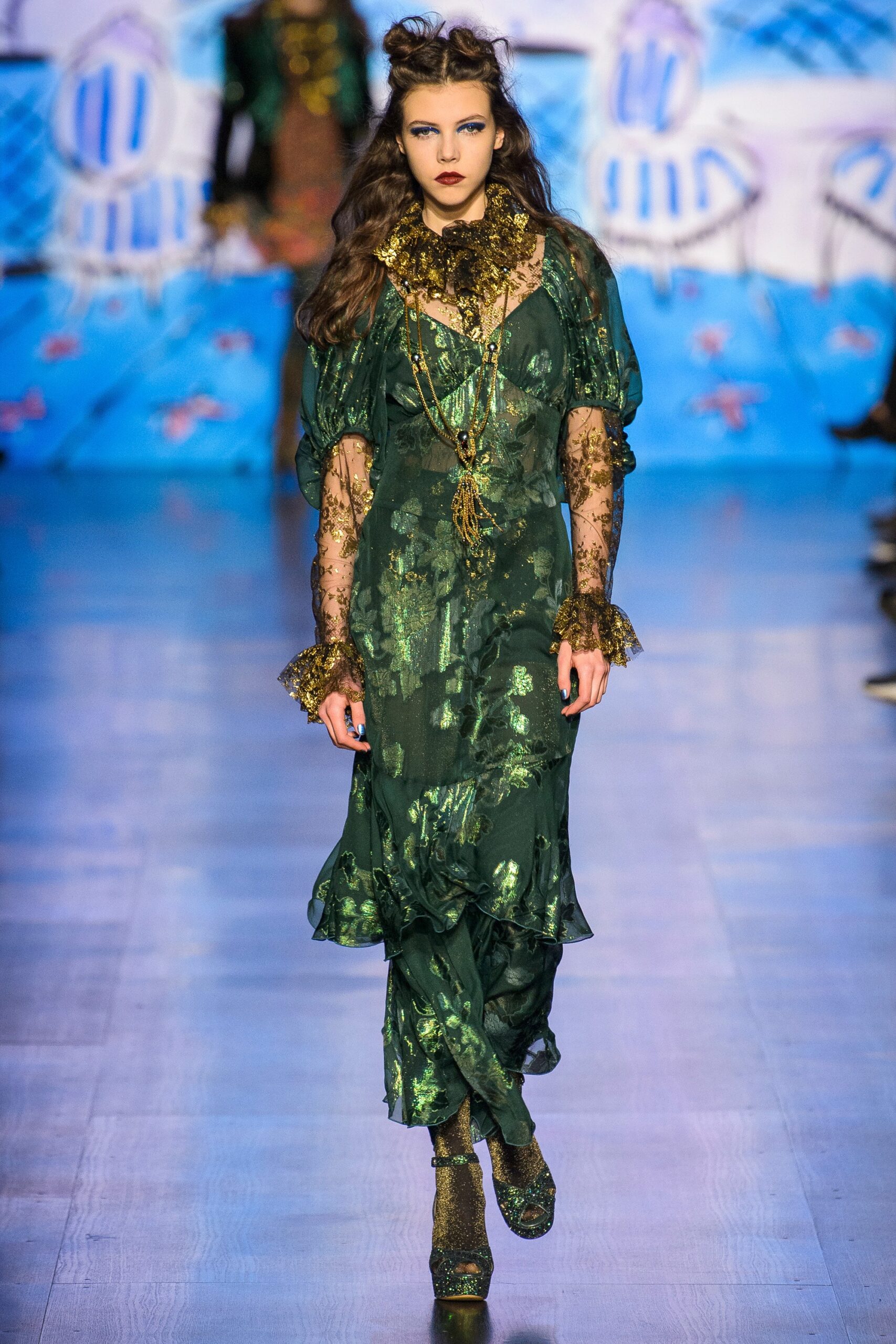green silk fitted midi dress