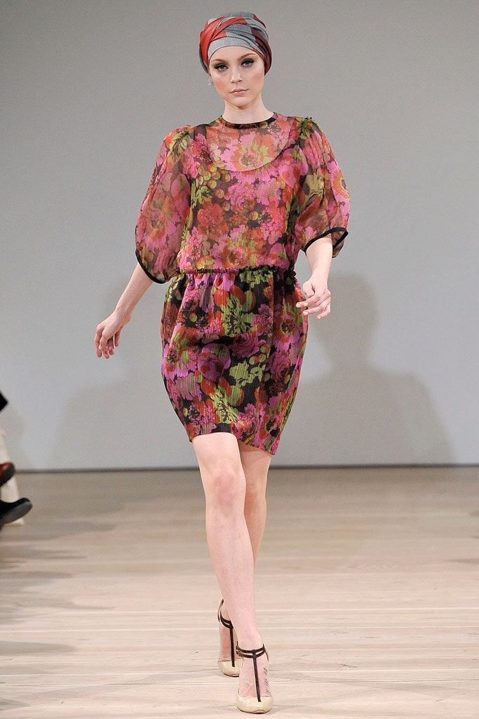 floral mini chiffon dress