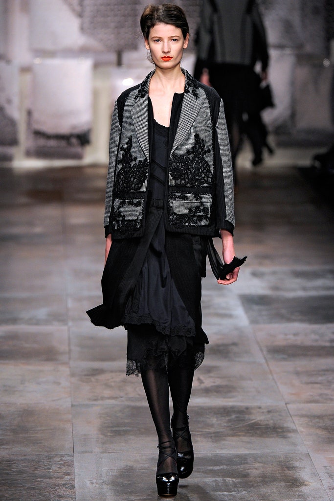 black tailored jacket and dress