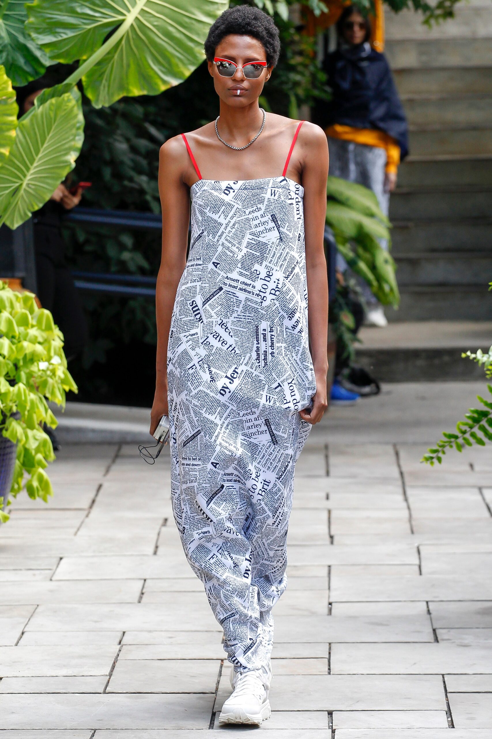 relaxed printed midi dress