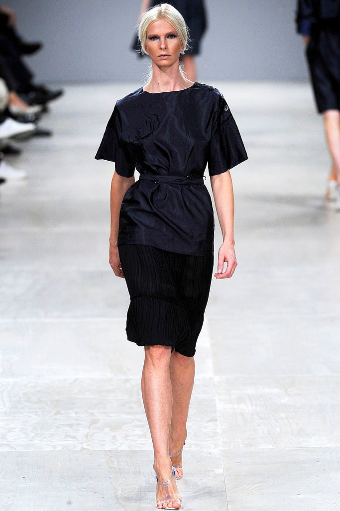 black silk fitted dress