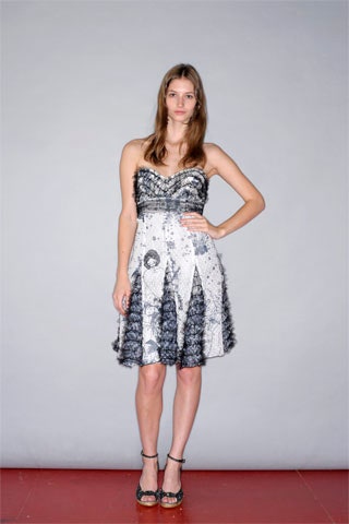 black and white strapless dress