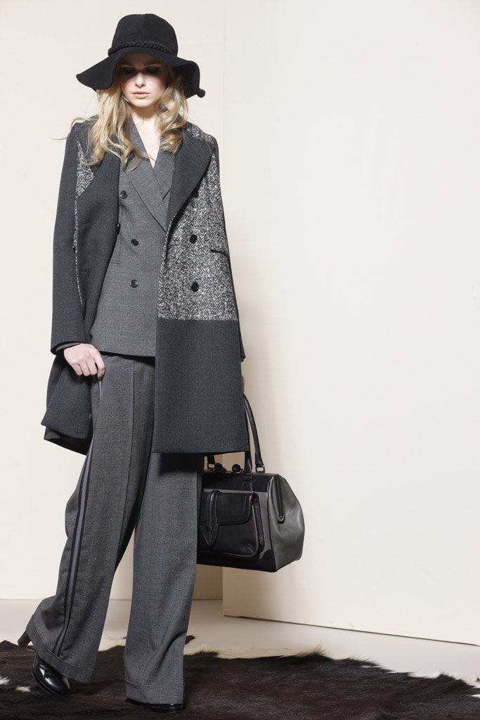 tailored black and gray coat suit