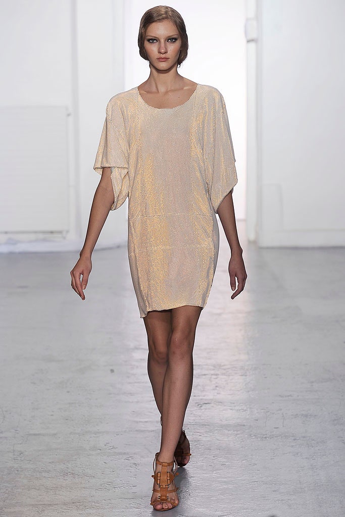 beige silk relaxed dress