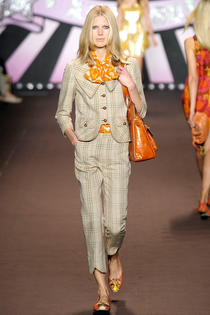 beige checked tailored suit