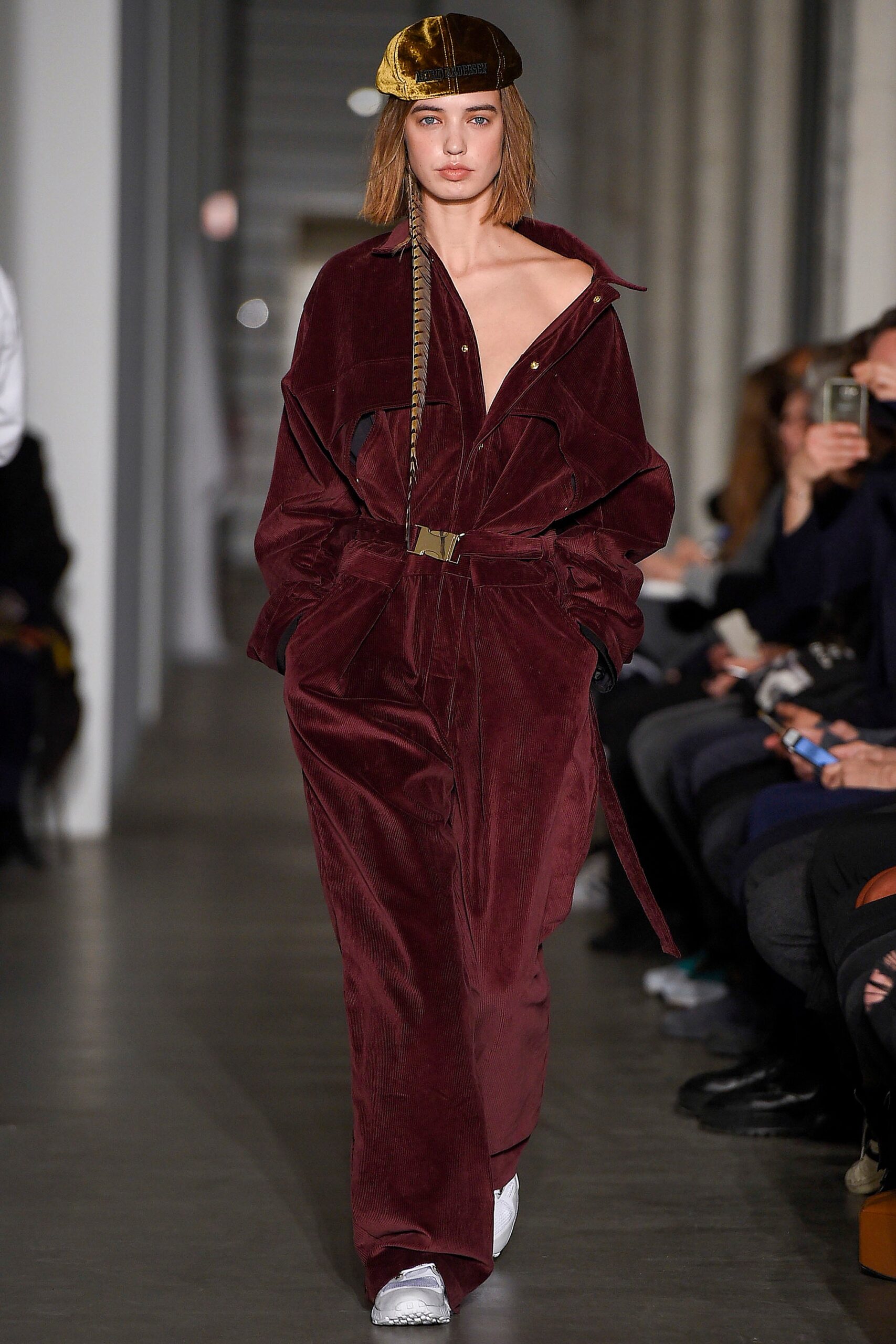 relaxed maroon velvet dress